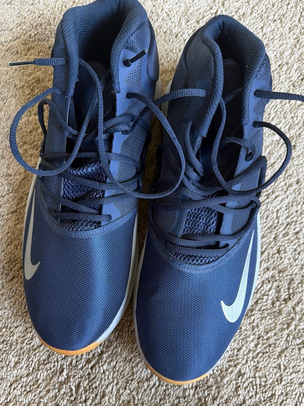 Nike Kids Navy Sneakers with White Swoosh